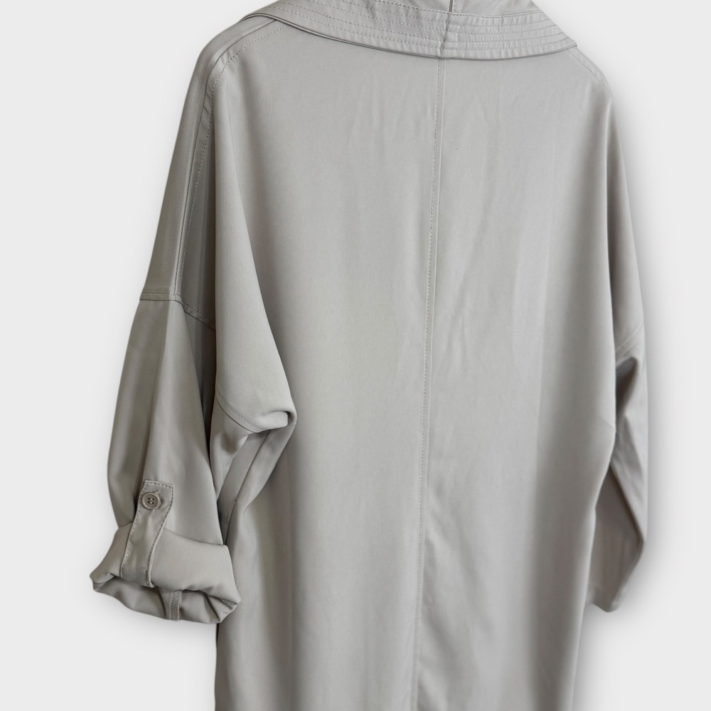 MAX STUDIO Latte Drape Front Open‎ Trench Jacket … - image 9